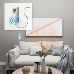 WLAN-termostattipistorasia infrapunalämmityksen ohjaukseen, valkoinen