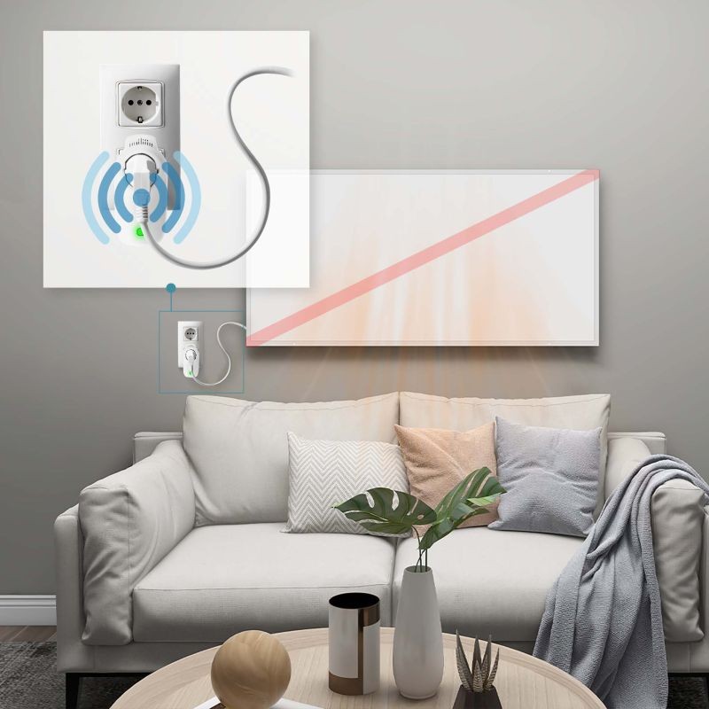 WLAN-termostattipistorasia infrapunalämmityksen ohjaukseen, valkoinen