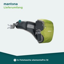 Mantona elementsPro 10 kameravyölaukku vihreä 260 x 170 x 150 mm DSLR ja järjestelmäkameroille