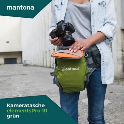 Mantona elementsPro 10 kameravyölaukku, vihreä, 260 x 170 x 150 mm, DSLR- ja järjestelmäkameroille