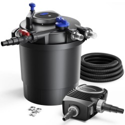 SunSun lampisetti: CPF-20000 painesuodatin 36W UV-C, NEO-6000 pumppu 6000 l/h 40W, 5m letku 38mm, kiristimet