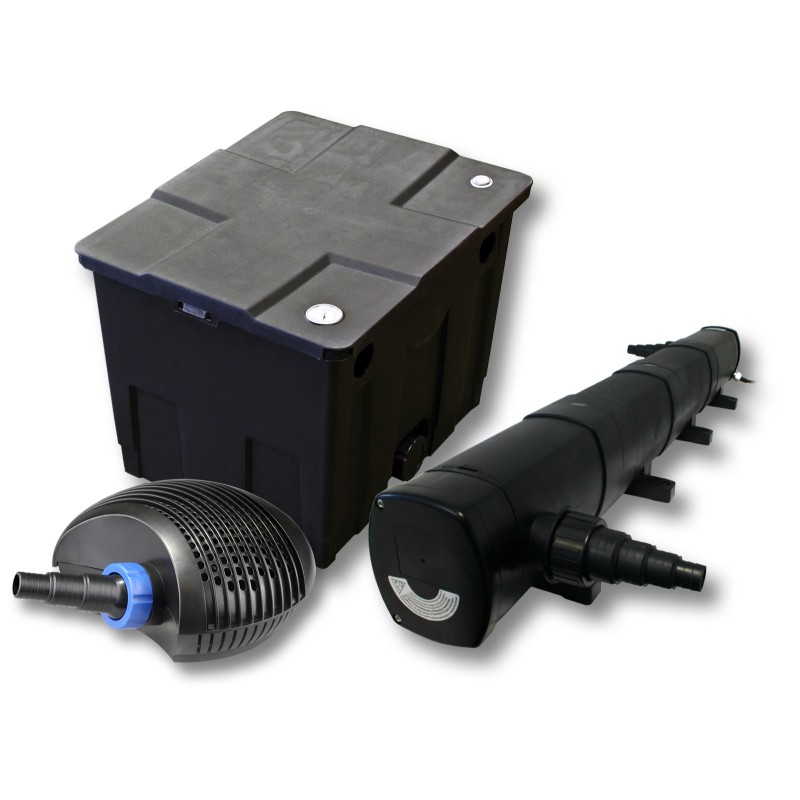 SunSun lampisuodatinsetti CBF-350 12000 l, CTF-6000 SuperECO-pumppu 6000 l/h ja CUV-272 UVC-selkeytin 72 W