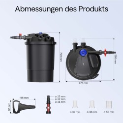 SunSun CPA-30000 painesuodatin 12 000 l/h, 55 W UVC-kirkastin, 60 000 l asti