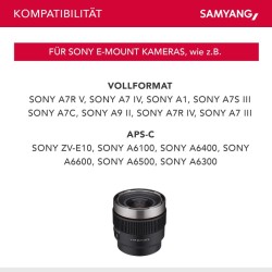 Samyang V-AF 24 mm T1,9 FE videobjektiivi Sony E, autofokus, 8K, Tally-valo, täyskenno ja APS-C