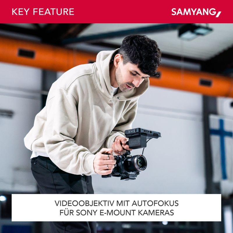 Samyang V-AF 24 mm T1,9 FE videobjektiivi Sony E, autofokus, 8K, Tally-valo, täyskenno ja APS-C