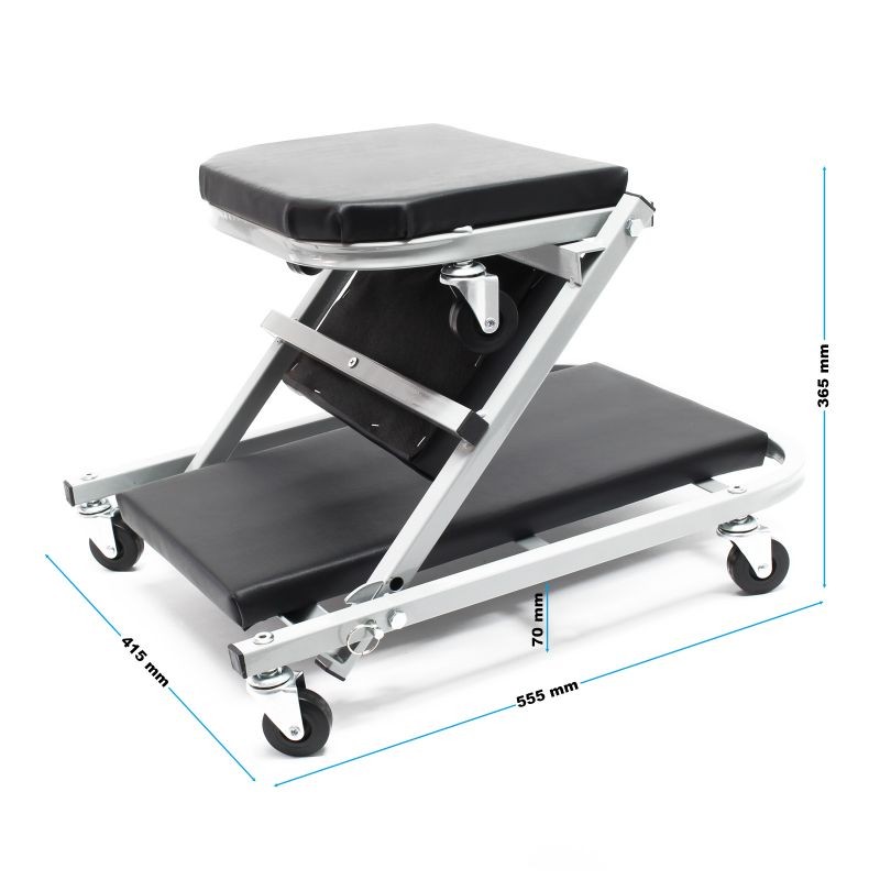 2-in-1 Liukuva työalusta ja verstasistuin 102x42x15 cm, 150 kg