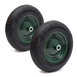 Kottikärrypyöräsarja 2 kpl, 3.50-8, 370-380 x 80-100 mm, 130 kg, metallivanne