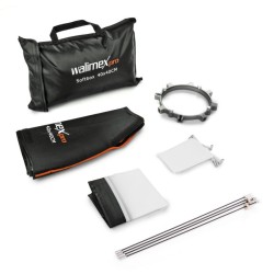 Walimex pro Softbox Orange Line 40 x 40 cm 360 käännettävä diffuusorit laukku Aurora Bowens adapterit