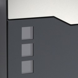 Seinäpostilaatikko V20 antrasiitti ja ruostumaton teräs 370 x 105 x 370 mm, lukittava, sanomalehtiteline