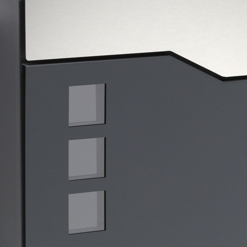 Seinäpostilaatikko V20 antrasiitti ja ruostumaton teräs 370 x 105 x 370 mm, lukittava, sanomalehtiteline