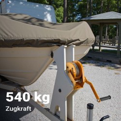 Manuaalinen vaijerivinssi 540 kg, 10 m vaijeri 4 mm, välityssuhde 4,2:1, keltainen