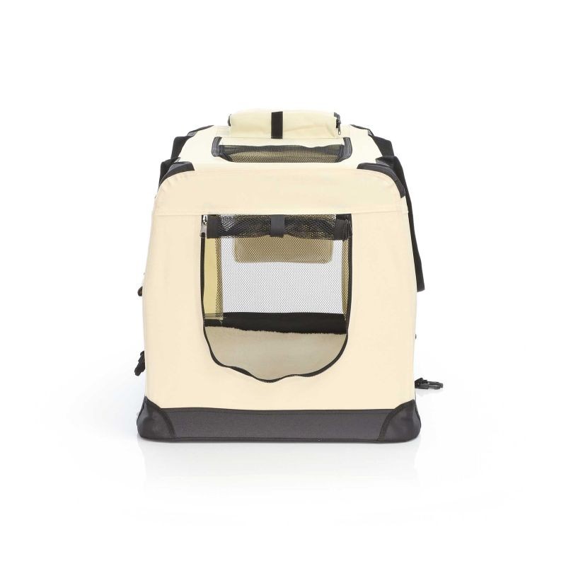 Fudajo Taitettava kuljetuslaatikko koirille ja kissoille, L (70x52x50 cm), beige