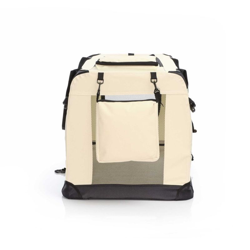 Fudajo Taitettava kuljetuslaatikko koirille ja kissoille, L (70x52x50 cm), beige