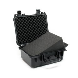 Vedenpitävä suojalaukku 35 x 29 5 x 15 cm musta paineen tasausventtiili ja muokattavat vaahtomuovimatot