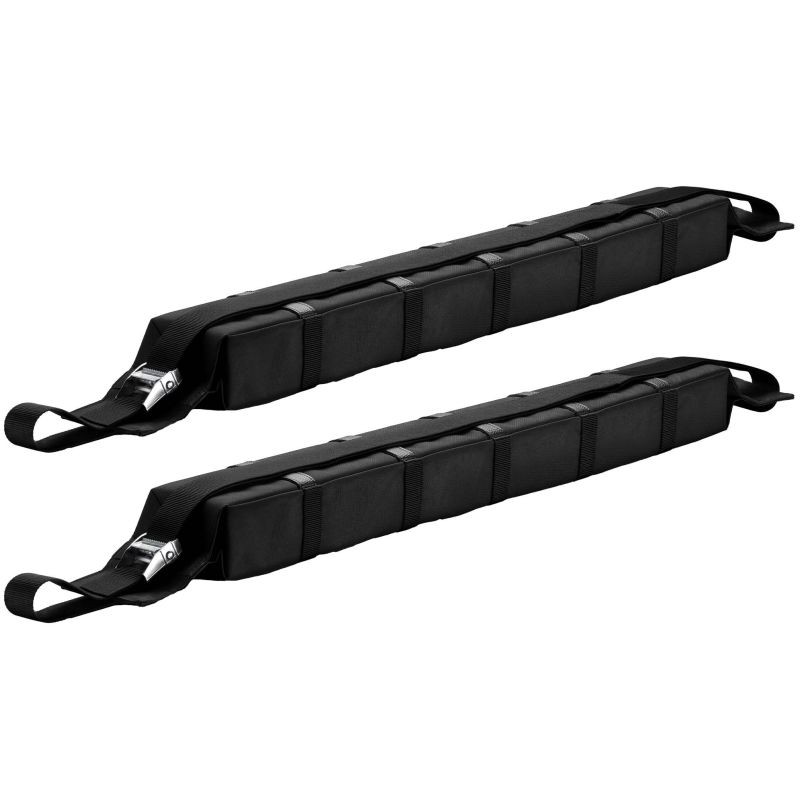 Pehmeä kattoteline 113 x 10 x 8 cm, musta, 75 kg, 2 x 3,5 m hihnaa, kajakille, SUP-laudalle ja hiihdoille