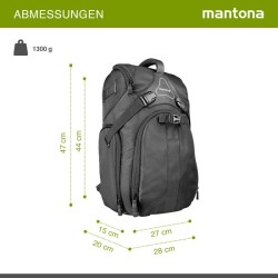 Mantona Rhodolit SLR-kamerareppu, musta, sadesuojalla