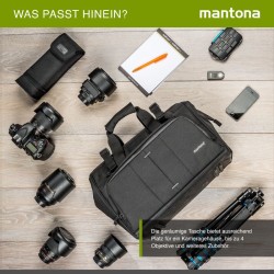 Mantona Doctor Bag kameralaukku musta, DSLR- ja järjestelmäkameroille, sadesuojuksella