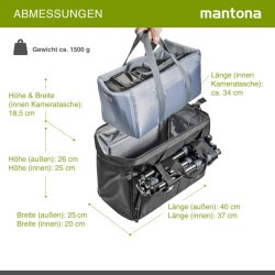 Mantona Doctor Bag kameralaukku musta, DSLR- ja järjestelmäkameroille, sadesuojuksella