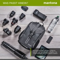 Mantona Tallinn kamerareppu, antrasiitti, DSLR- ja järjestelmäkameroille, sadesuojalla ja jalustakiinnikkeellä