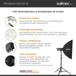 Walimex pro Essential Striplight-softbox 60 x 90 cm, kenno, Bowens-adapteri ja kuljetuslaukku