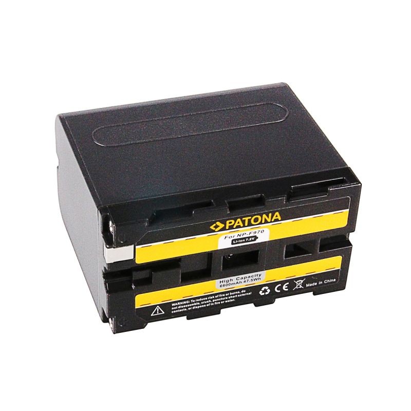 Patona NP-F970 Li-Ion-akku Sony NP-F -liitännälle, 6600 mAh, 7,4 V, 48,8 Wh