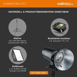 Walimex pro Stager 600 HSS studiosalama 600 W LED mallivalo 2 4 GHz vastaanotin