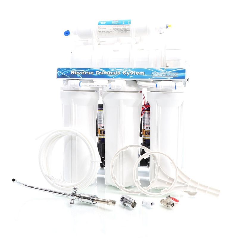 Naturewater NW-RO400-E2 käänteisosmoosijärjestelmä 1500 l/vrk, 5-vaiheinen juomaveden suodatin, booster-pumppu