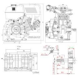 LIFAN 177 bensiinimoottori 9 hv 6 6 kW 4 tahtinen 25 4 mm kampiakseli ilmajäähdytteinen käynnistysnaru