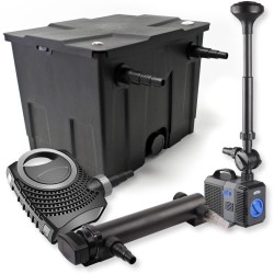 SunSun Lampisuodatussetti: CBF-350 12000 l, CTF-8000 pumppu 8000 l/h, CUV-324 UVC 24 W, CTP-2803 3000 l/h