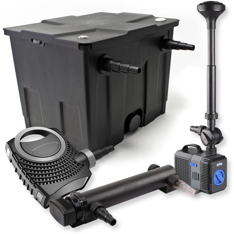 SunSun Lampisuodatussetti: CBF-350 12000 l, CTF-8000 pumppu 8000 l/h, CUV-324 UVC 24 W, CTP-2803 3000 l/h