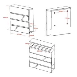 Postilaatikko V14 Antrasiitti RAL 7016 370 x 105 x 370 mm lukittava lehtiteline jauhemaalattu teräs