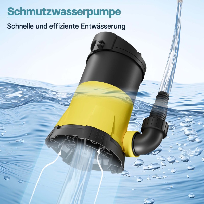 Likaveden pumppu 5000 l/h, 250 W, max. nostokorkeus 6 m, max. hiukkaskoko 5 mm