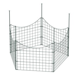 Puutarha- ja lammen verkkoaitasetti, 5 elementtiä, vihreä, rautalanka, 770 x 640 mm, kaareva alaosa