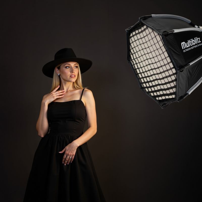 Multiblitz Octagon-softbox 40 cm Mini Bowens -adapterilla, kenno ja diffuusori