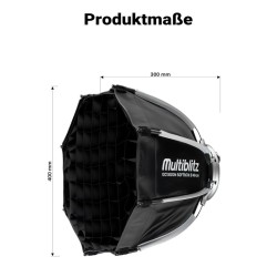 Multiblitz Octagon-softbox 40 cm Mini Bowens -adapterilla, kenno ja diffuusori