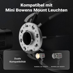 Multiblitz Octagon-softbox 40 cm Mini Bowens -adapterilla, kenno ja diffuusori