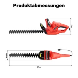 Sähköpensasleikkuri 520 W, leikkuupituus 450 mm, maksimileikkuuleveys 16 mm, käsisuoja