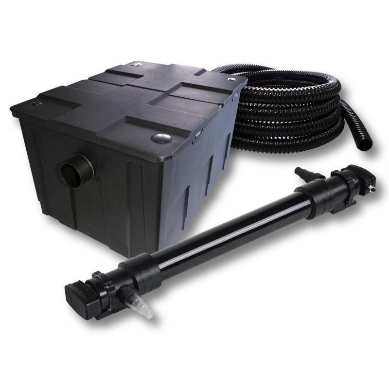 SunSun lampisuodatinpaketti: CBF-550 suodatin 60 000 l, CUV-672 UVC-puhdistin 72 W, 5 m letku 25 mm