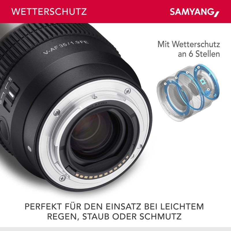 Samyang V-AF 35 mm T1,9 FE video-objektiivi Sony E, autofokus, 8K, Tally-valo