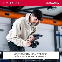 Samyang V-AF 35 mm T1,9 FE video-objektiivi Sony E, autofokus, 8K, Tally-valo