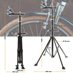 Polkupyörän korjausteline, 30 kg, 360° kääntyvä, korkeussäätö 102–178 cm, musta