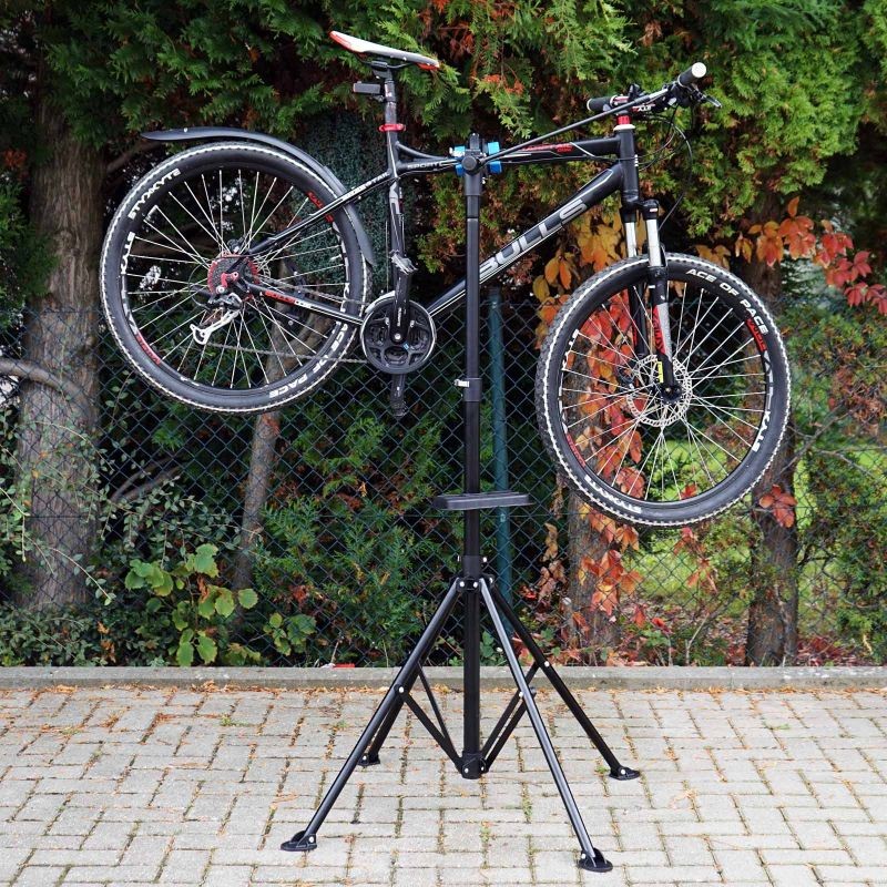 Polkupyörän korjausteline, 30 kg, 360° kääntyvä, korkeussäätö 102–178 cm, musta