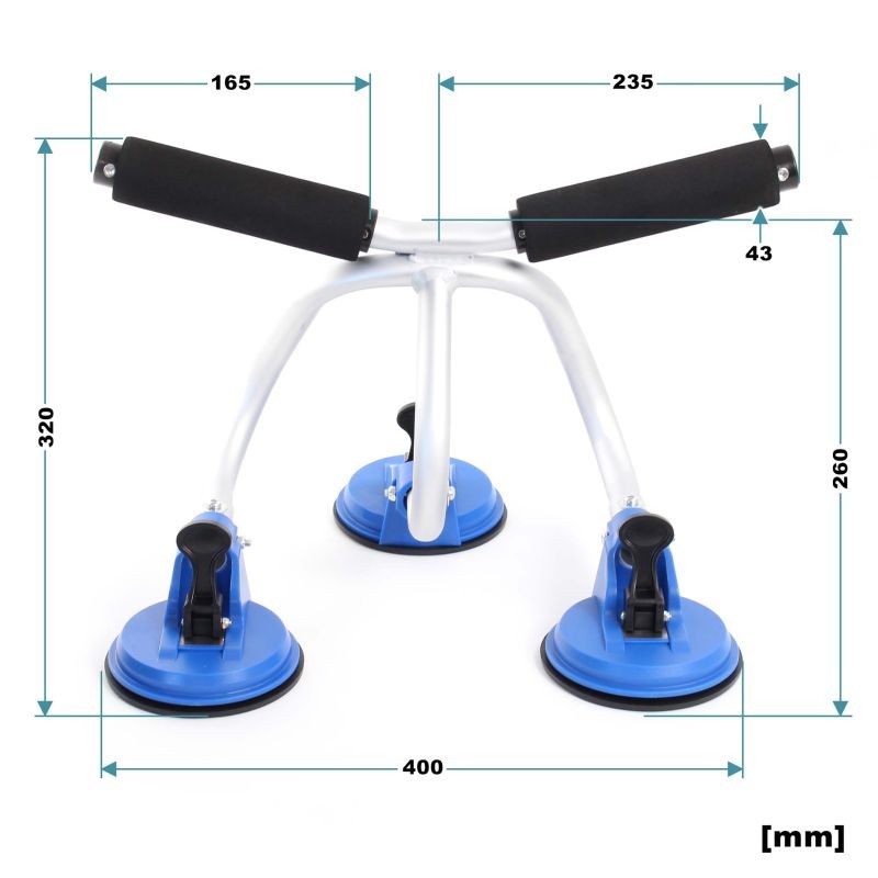 Toboli latausapuväline kajakille ja kanooteille, imukupit, alumiini, max 100 kg