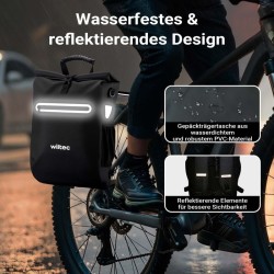 Pyörän tavaratelineen laukku ja reppu, 20 l, musta, vedenhylkivä, läppäritasku