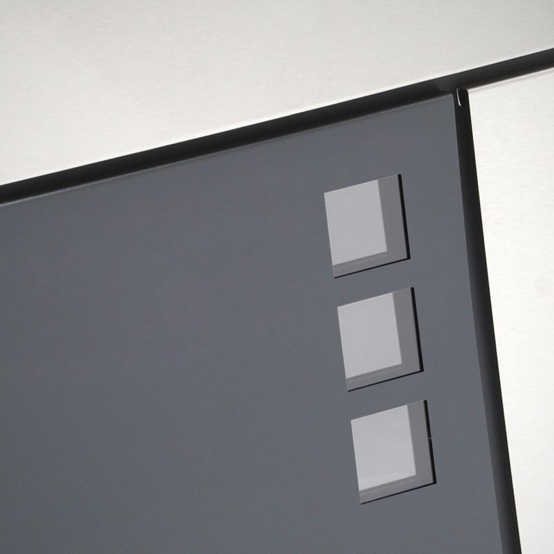 Seinäpostilaatikko V24, antrasiitti ja ruostumaton teräs, 370 x 105 x 370 mm, lukittava, sanomalehtitelineellä