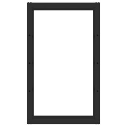 Toboli Polttopuuhylly, musta, jauhemaalattu teräs, 100 x 25 x 60 cm, 150 kg, sisä- ja ulkokäyttöön