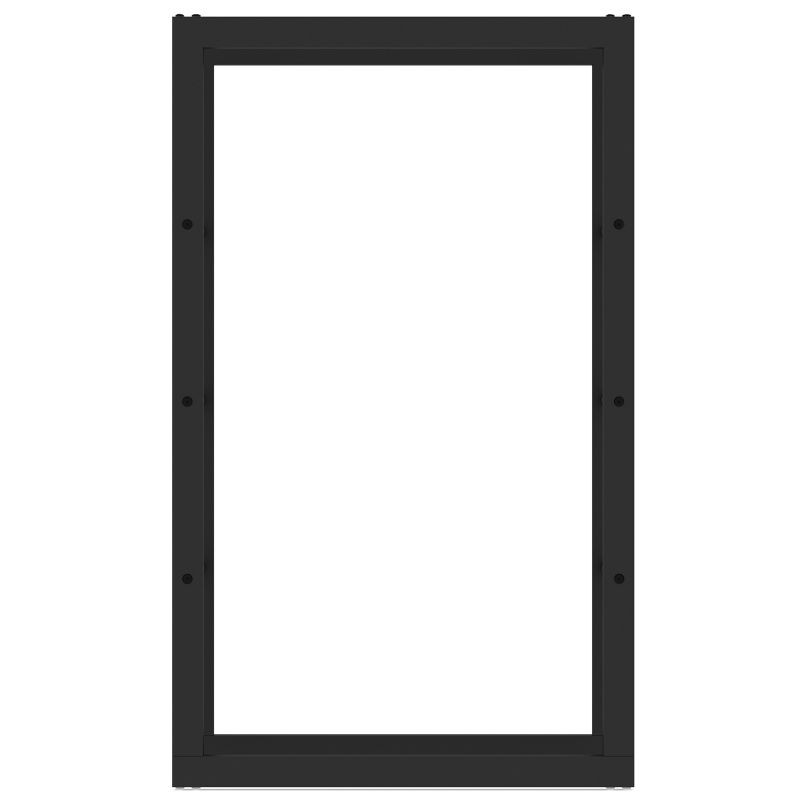Toboli Polttopuuhylly, musta, jauhemaalattu teräs, 100 x 25 x 60 cm, 150 kg, sisä- ja ulkokäyttöön