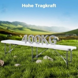 Taittopenkki 180x30x43 cm, harmaa, HDPE-muovi ja teräsrunko