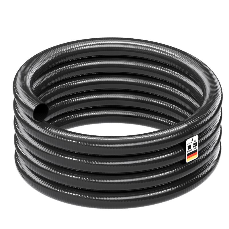 Paine- ja imuletku 25 mm, 10 m, musta, PVC, UV-kestävä