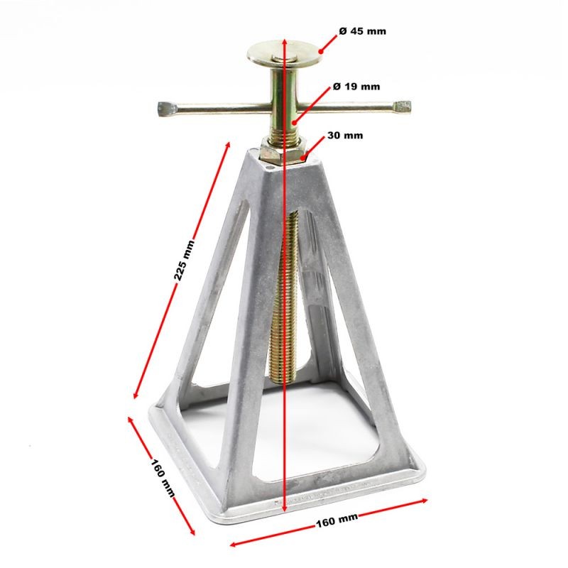 Alumiiniset tukijalat asuntovaunuille ja perävaunuille, 4 kpl, 28–43 cm, 900 kg
